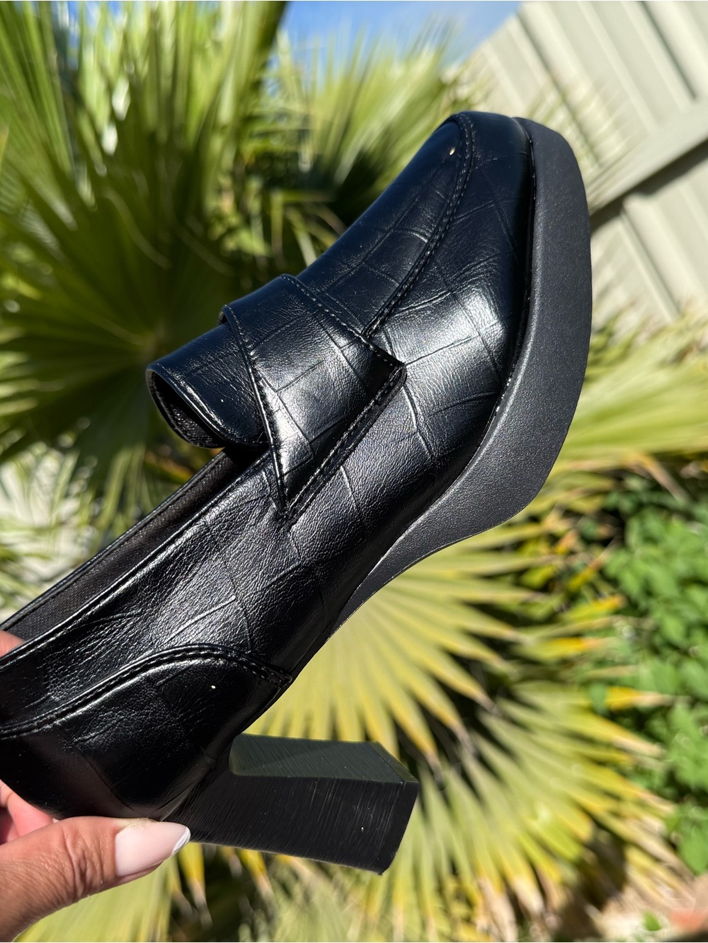 Classic Black Platform Loafer Heels - Men's Stylish Slip-On